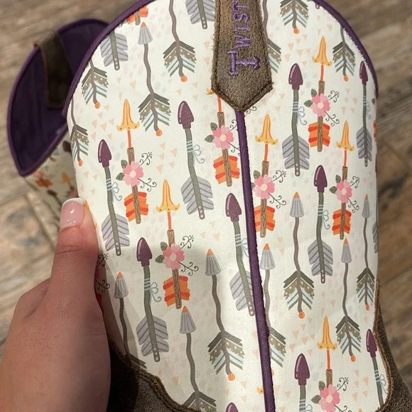 Twister Kids Boots with Brown and Purple Accents - Picture 5 of 7